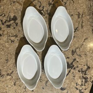 Set of 4 Ramekin serveware Casserole Baking Dish White No chips